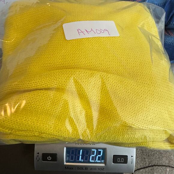 Lands’ End Drifter Sweater XL 18 Yellow Cotton Cable Knit Crew Neck Pullover - Picture 7 of 7